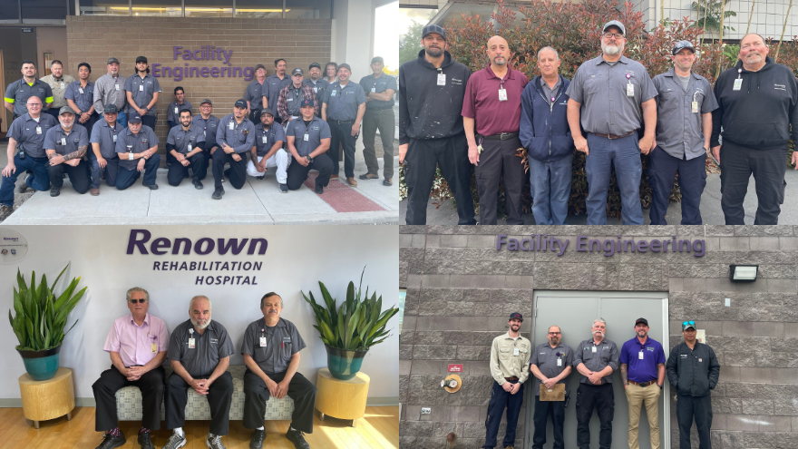 A collage of the Facilities Engineering teams across Renown Health.